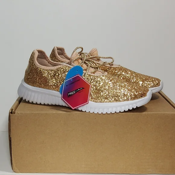 Fashion Glitter Sneakers for Womens Silp On Running Shoes Lightweigt - Picture 3 of 11